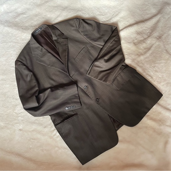 Pronto Uomo Firenze Dark Brown Wool Blazer - Picture 1 of 15
